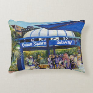 Passionate People Playing in the Park, NYC Decorative Pillow