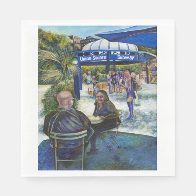 Passionate People Playing in the Park, NYC Napkin (Front)