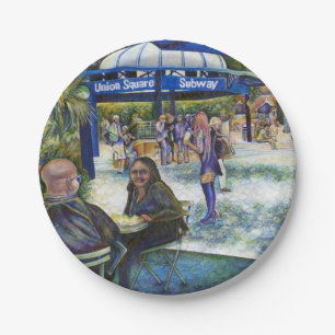 Passionate People Playing in the Park, NYC Paper Plate