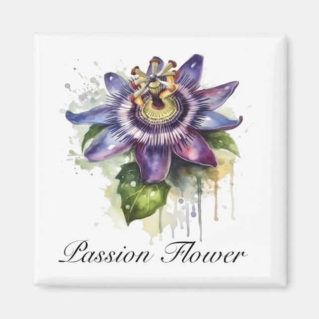Passionate Purple Passion Flower Magnet (Front)