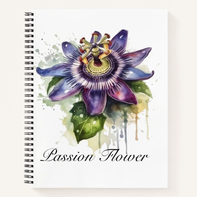  Passionate Purple Passion Flower  Notebook (Front)