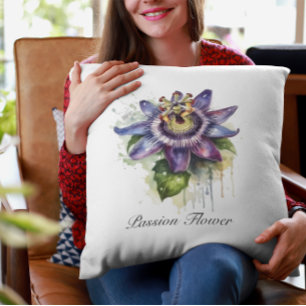 Passionate Purple Passion Flower  Outdoor Pillow