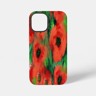 Passionate Red Poppies and Green Foliage Abstract  iPhone 12 Mini Case