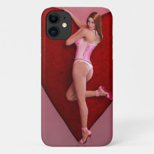 Passionate Valentine’s Day Girl in a Corset iPhone 11 Case