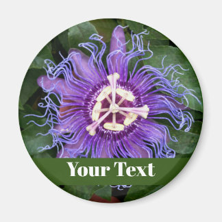 PassionFlower Button With Name Magnet