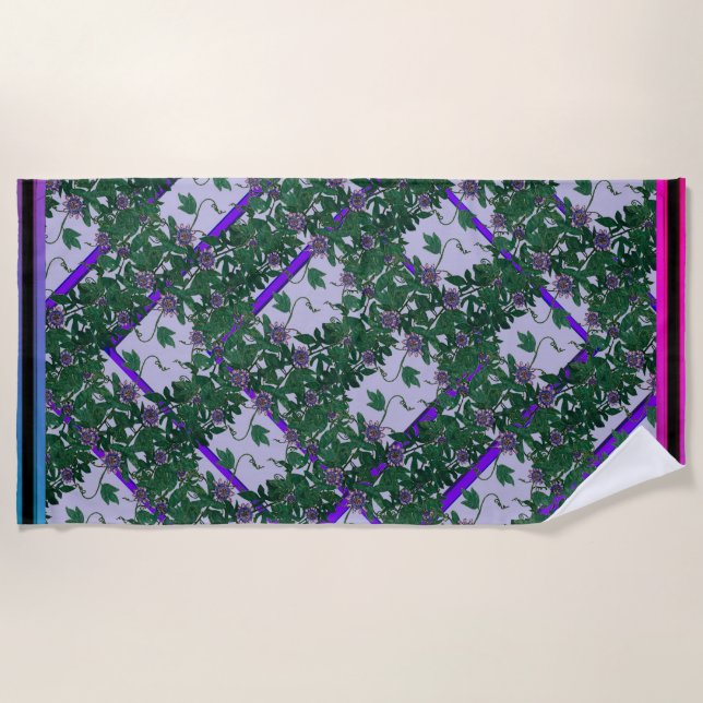 PassionVine Trellis Beach Towel (Front)