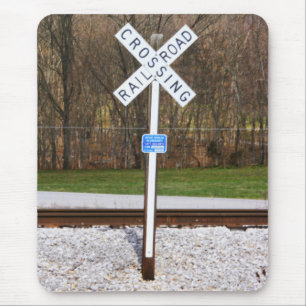 Passive Railroad Crossing - Inverted Crossbuck Mouse Pad