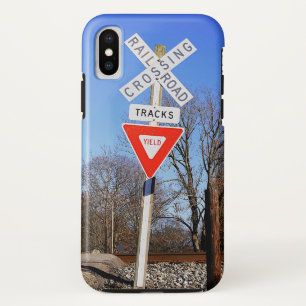 Passive Railroad Crossing With Tracks & Yield Sign Case-Mate iPhone Case