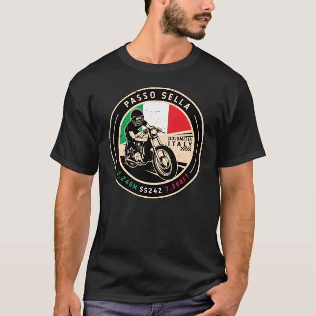 Passo Sella | Italy | Motorcycle T-Shirt (Front)