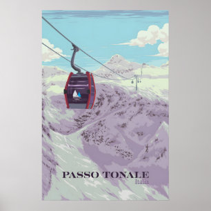 Passo Tonale Italy Ski Resort Travel Poster