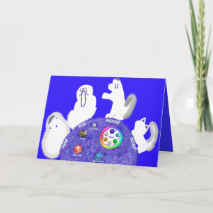 Passover פֶּסַח Seder table with cute animals Thank You Card