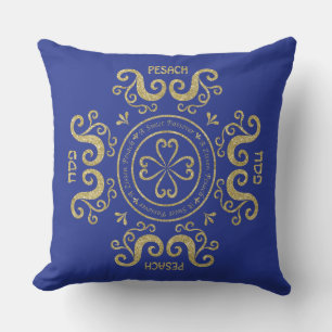 Passover 20/20" Pillow "Elegant Blue/Gold"