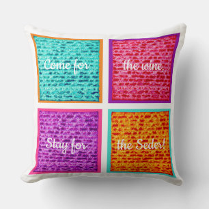 Passover 20 x 20 Colourful Matzah Throw Pillow