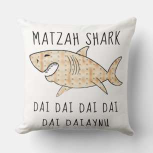 Passover 20 x 20 Daiaynu Matzah Shark Throw Pillow