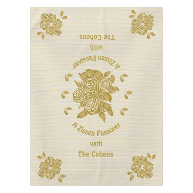 Passover 52/70" Tablecloth "Personalized Seder" (Front)