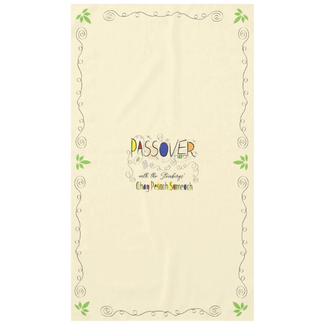 Passover 60/104" Tablecloth Passover Chag Sameach (Front)