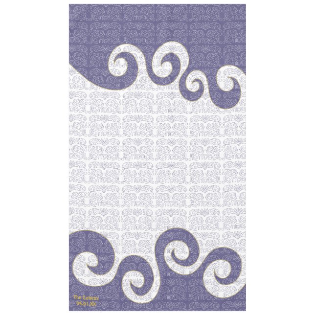 Passover 60/104 Tablecloth "Passover Parting Sea" (Front)