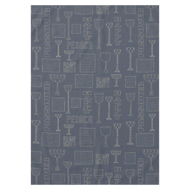 Passover 60/84" Tablecloth "Passover Wine & Matza" (Front)