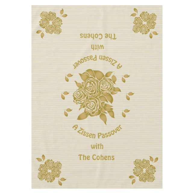 Passover 60/84" Tablecloth "Personalized Seder" (Front)