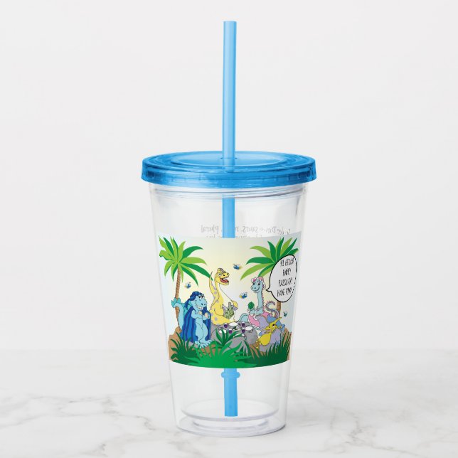 Passover Acrylic Tumbler 16 oz Dinosaur Seder (Front)