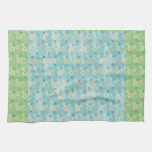 Passover Blue and Green Star of David Kitchen Towel