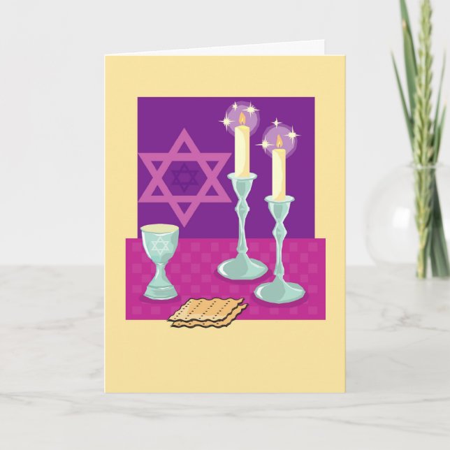 Passover Candlesticks Card (Front)