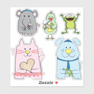 Passover Cat and Friends Custom Shaped Stickers