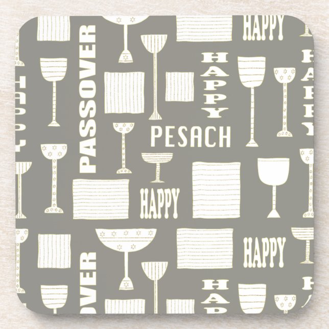 Passover Coasters "Wine and Matzah Passover" (Front)