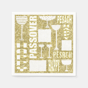 Passover Cocktail Napkins "PASSOVER GOLD" Pattern