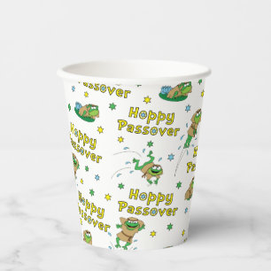 Passover Custom Paper Cups "Hoppy Passover!"