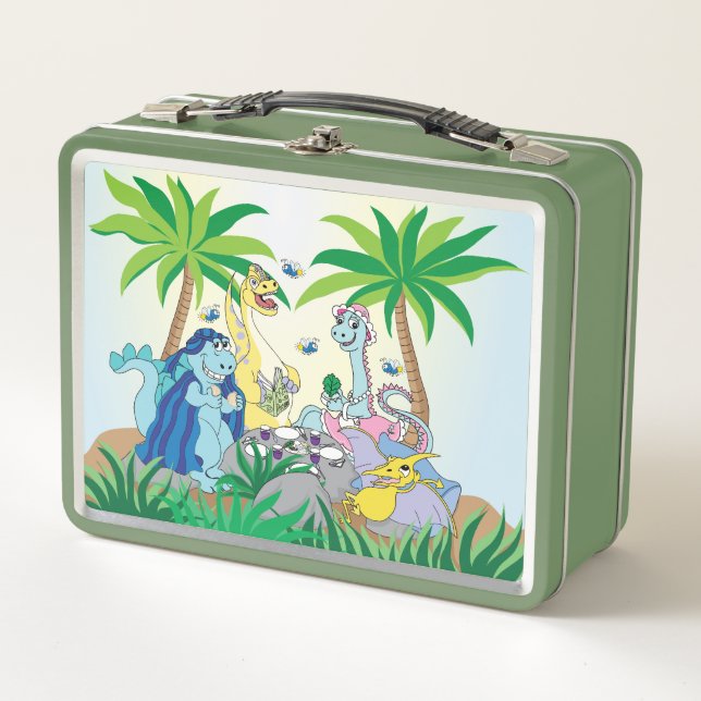 Passover Dino Seder Metal Lunch Box (Front)