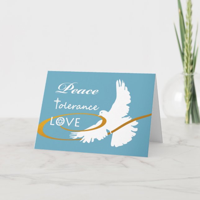 Passover Dove, Peace, Tolerance, and Love, Unity Card (Front)