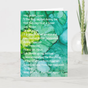 Passover Funny Defines Haggadah Card