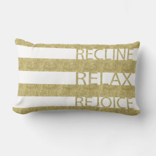 Passover Gold Pillow "Recline, Relax, Rejoice"