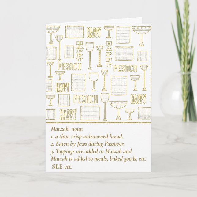 Passover Greeting Card Define Matzah (Front)