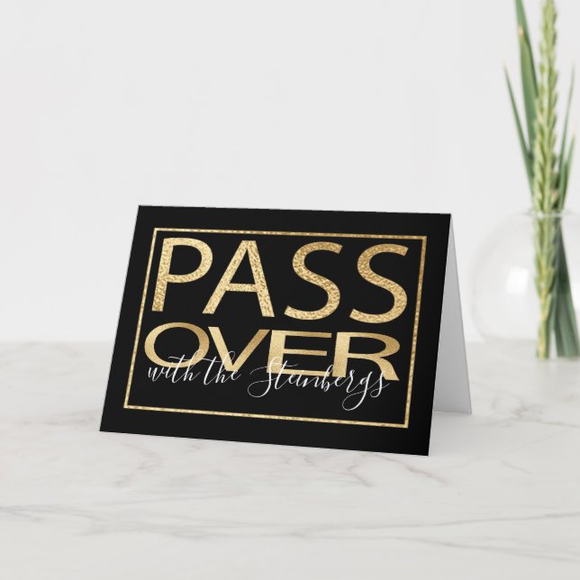 Passover Greeting Card "Passover Classic Gold" (Front)