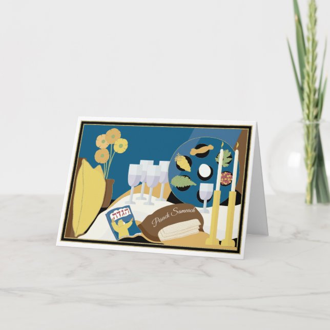 Passover Greeting Card "Passover Seder Dinner" (Front)