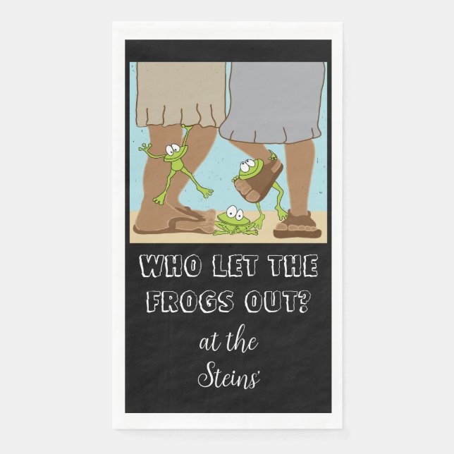 Passover Guest Towel Napkins Who Let the Frogs Out (Front)