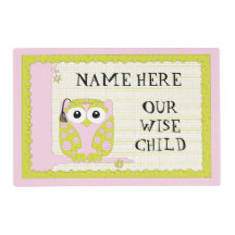 Passover Laminated Placemat "WISE OWL"