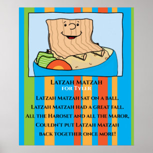 Passover Latzah Matzah Poster 20 x 24 Matte Finish
