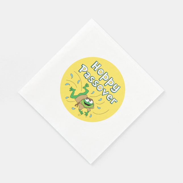 Passover Luncheon Napkins "Hoppy Passover" (Corner)