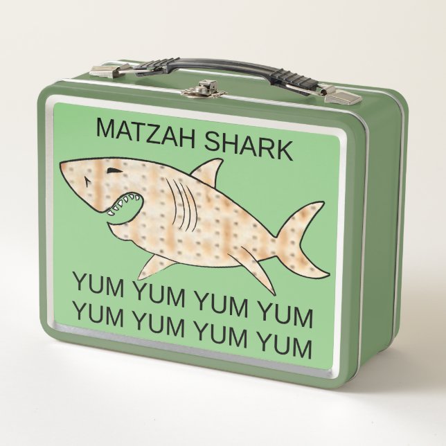 Passover Matzah Shark Metal Lunch Box (Front)