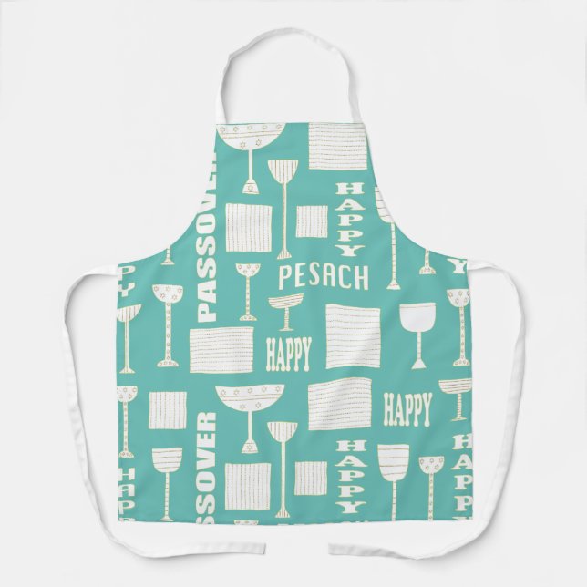 Passover Matzah Wine Blue Apron (Front)
