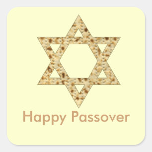 Passover Matzoh Star of David Square Sticker
