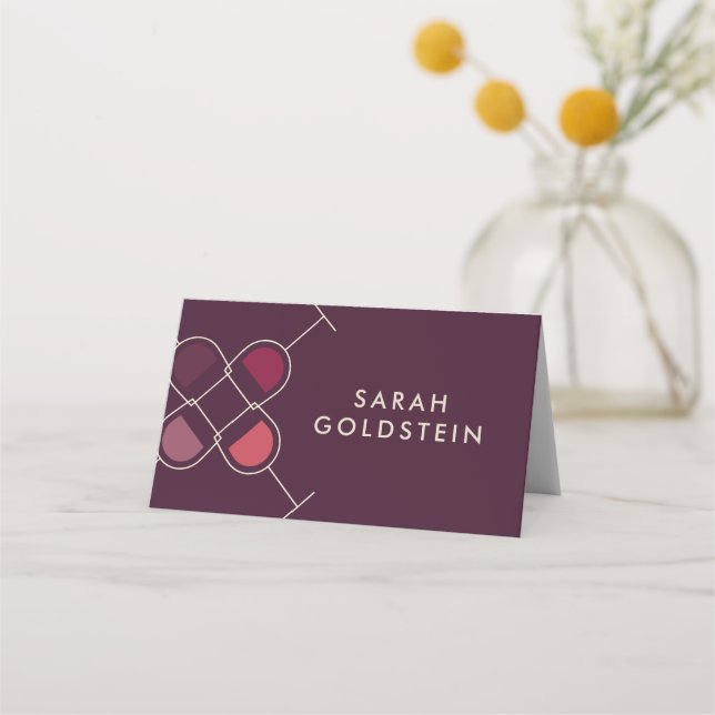 Passover Modern Purple Chag Sameach Placecards (Front)