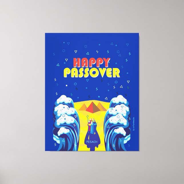 Passover Moses & Israelites' Exodus Pop Art Paint Canvas Print (Front)