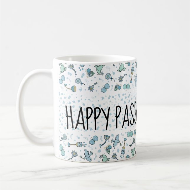 Passover Mug 11 oz. Whimsical Seder Time (Left)