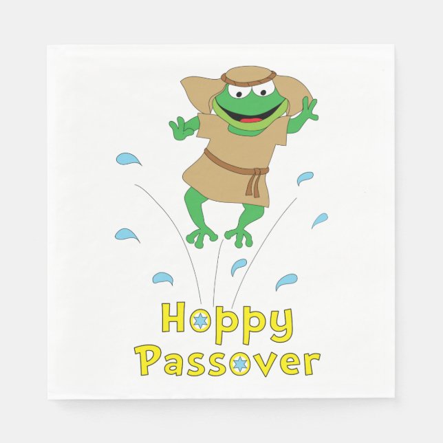 Passover Napkins Standard "Hoppy Passover" (Front)