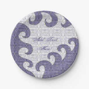 Passover Paper Plate Gold Star/Purple