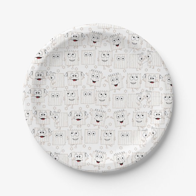 Passover Paper Plate Matzah Pattern (Front)